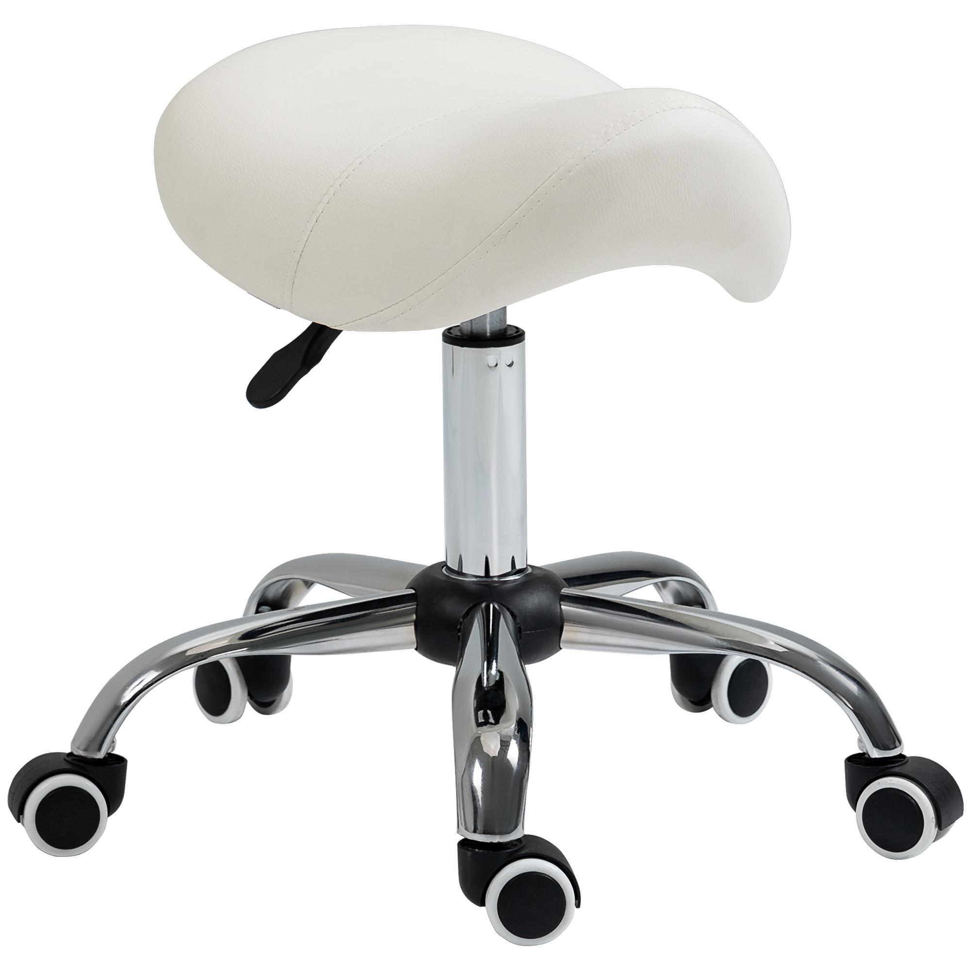 ARBEITSHOCKER Drehstuhl Drehhocker Rollhocker Sattelhocker Hocker Weiß - Weiß, Kunststoff (52/61/53cm) - HOMCOM