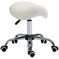 ARBEITSHOCKER Drehstuhl Drehhocker Rollhocker Sattelhocker Hocker Weiß - Weiß, Kunststoff (52/61/53cm) - HOMCOM
