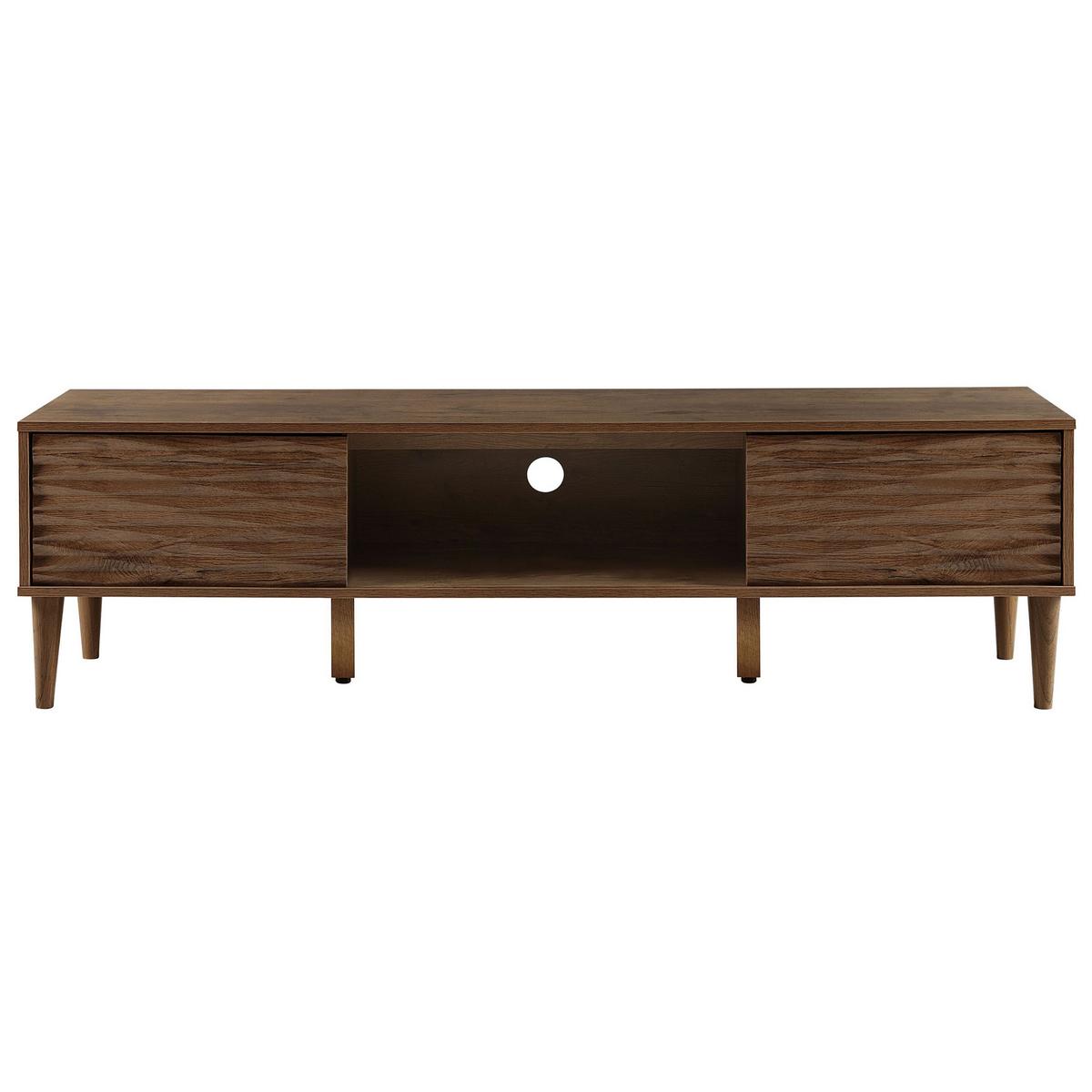 TV-MÖBEL Dunkler Holzfarbton Kayan - Dunkelbraun, Holzwerkstoff (160/46/40cm) - Beliani