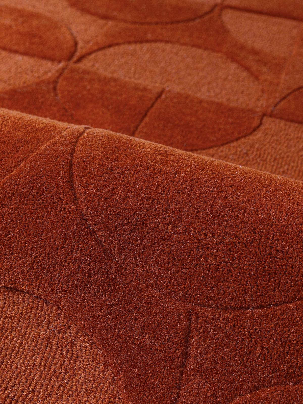WOLLTEPPICH handgetuftet DEBEN, Kreis-Geometrie, Terrakotta, 160 x 230 cm - Orange, Textil (160/230cm) - KADIMA DESIGN