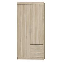 KLEIDERSCHRANK Storicos Sonoma Eiche 89,7/190,5/53 cm - 2T3S Modern mit Schubladen - Sonoma Eiche, Holzwerkstoff/Kunststoff (89.8/190.5/53cm) - AX Living