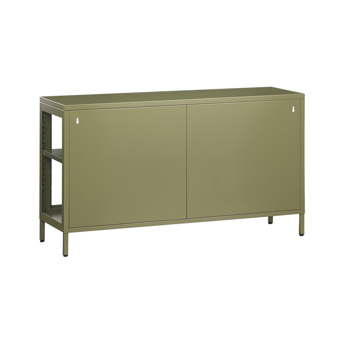 SIDEBOARD mit Glastüren Metall 115 cm Grün Newport - Goldfarben/Grün, Metall (115/64/35cm) - Beliani