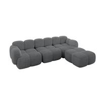 ECKSOFA modulares Sofa Rechts Miko-L2 302x205x75 Dunkelgrau Cord - Graphitfarben/Schwarz, Holzwerkstoff/Kunststoff (302/205cm) - ALTDECOR