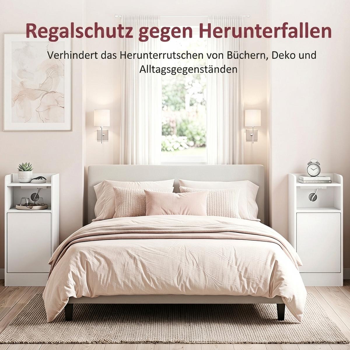 NACHTTISCH 2er Set Spanplatte Weiß - Weiß, Holzwerkstoff (25/60/30cm) - HOMCOM