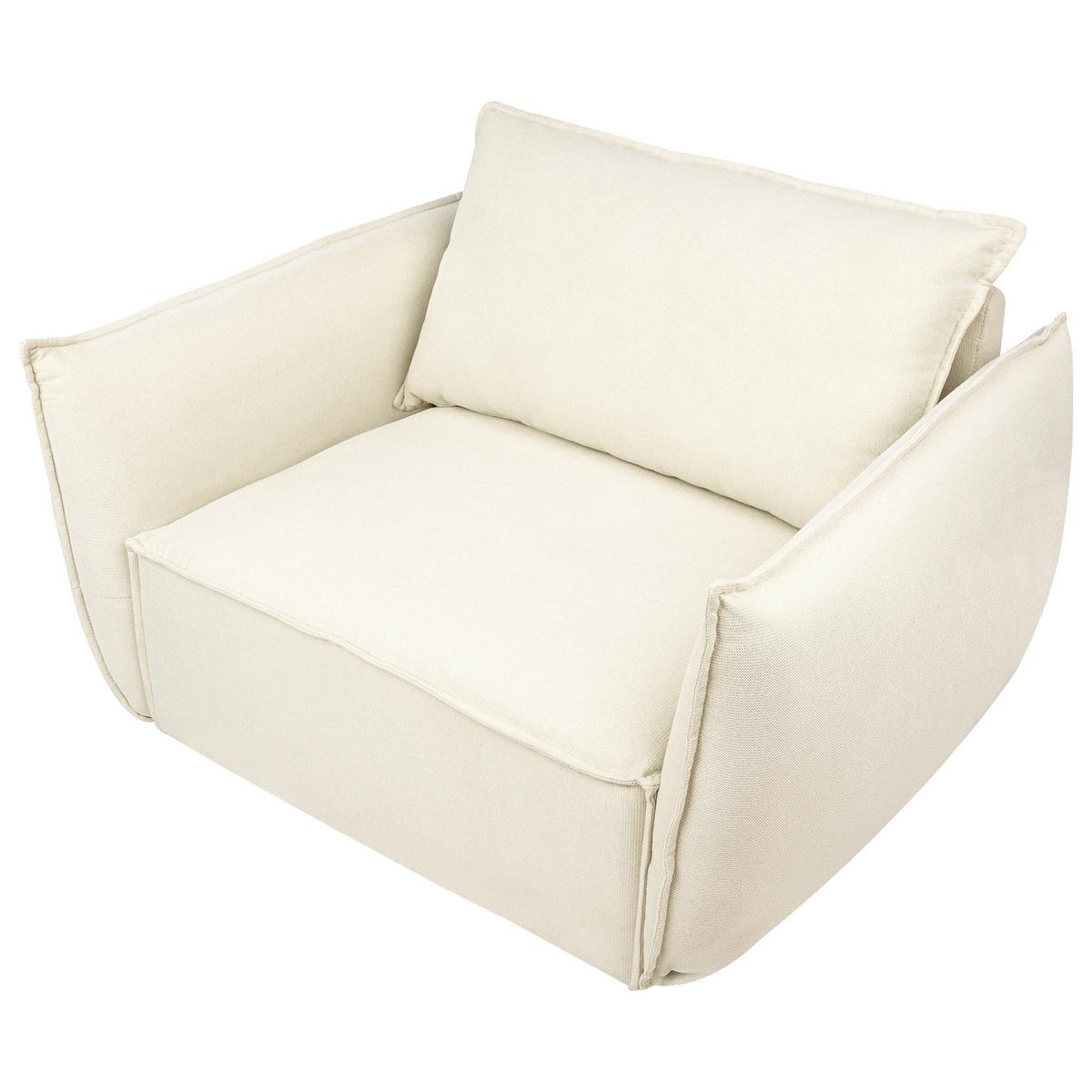 SESSEL Hellbeige Kunes - Beige, Textil (124/78/94cm) - Beliani