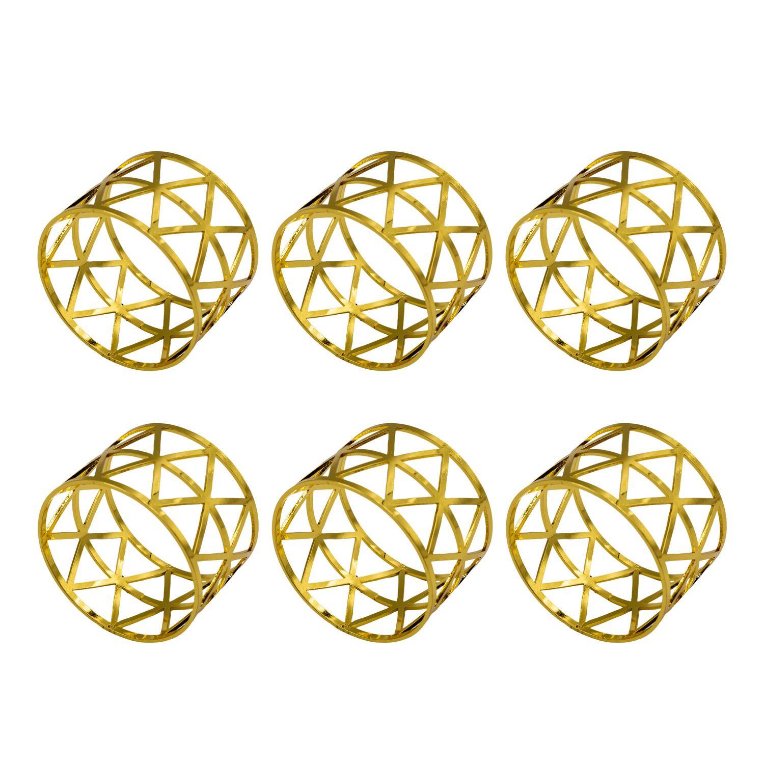 SERVIETTENRINGE Serviettenhalter (6er-Set) - Goldfarben, Metall (4.5/3/4.5cm) - Intirilife