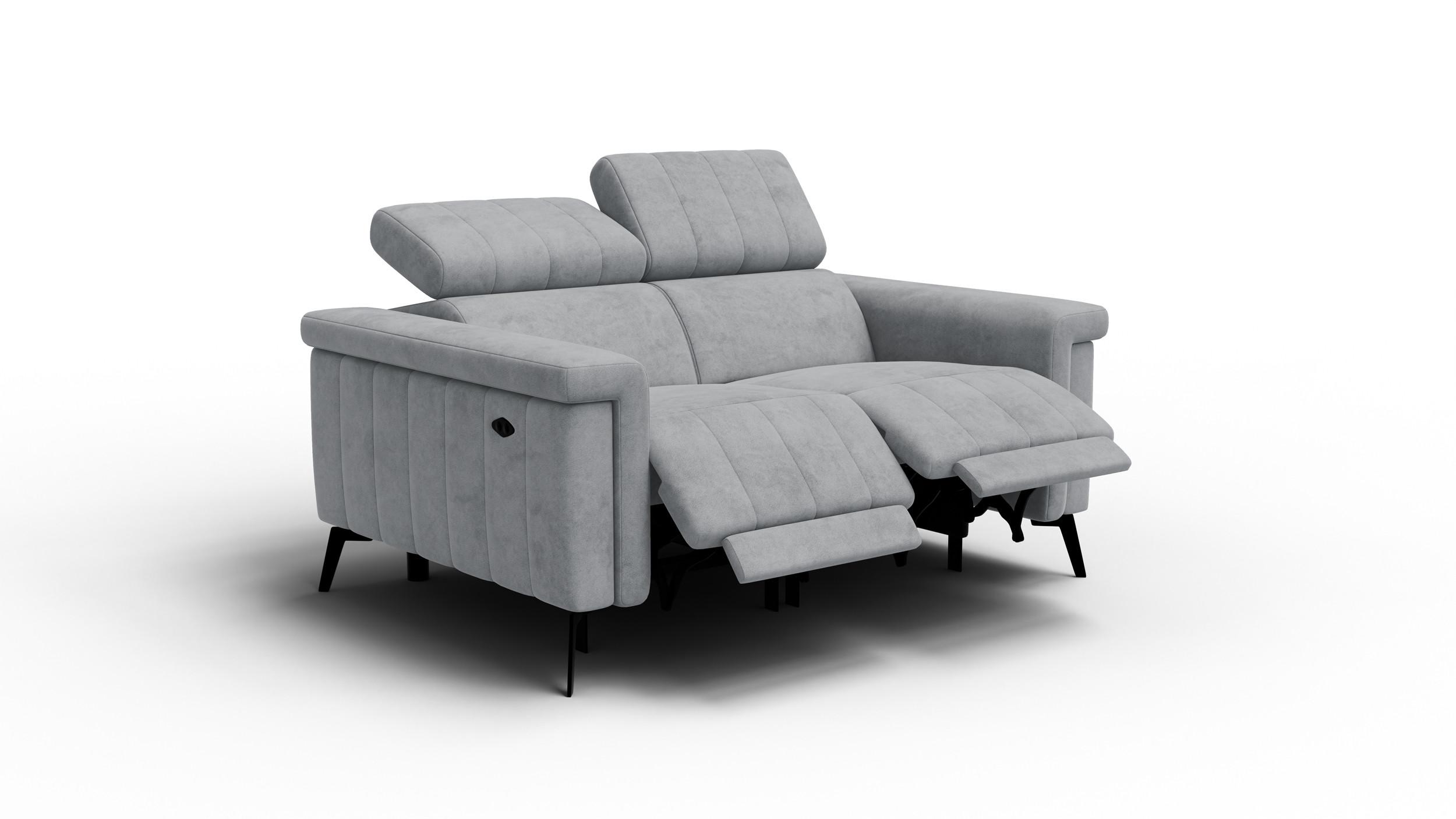 RELAXSOFA NORDEL 2-Sitzer, grau - Schwarz/Grau, Holz/Textil (150/80/105cm) - Wozimo
