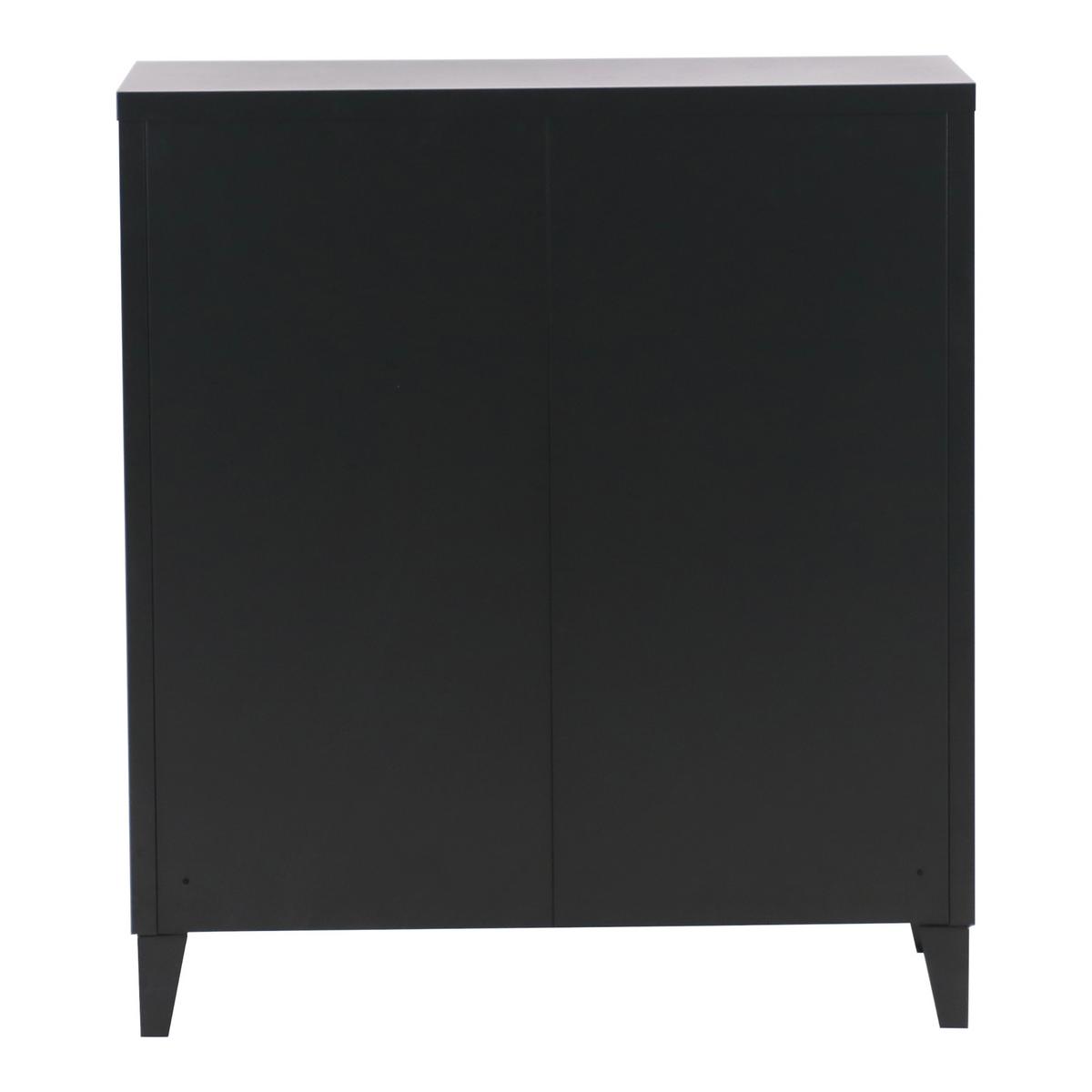METALLSCHRANK Oripää - Schwarz, Metall (80/90/33cm) - [en.casa]
