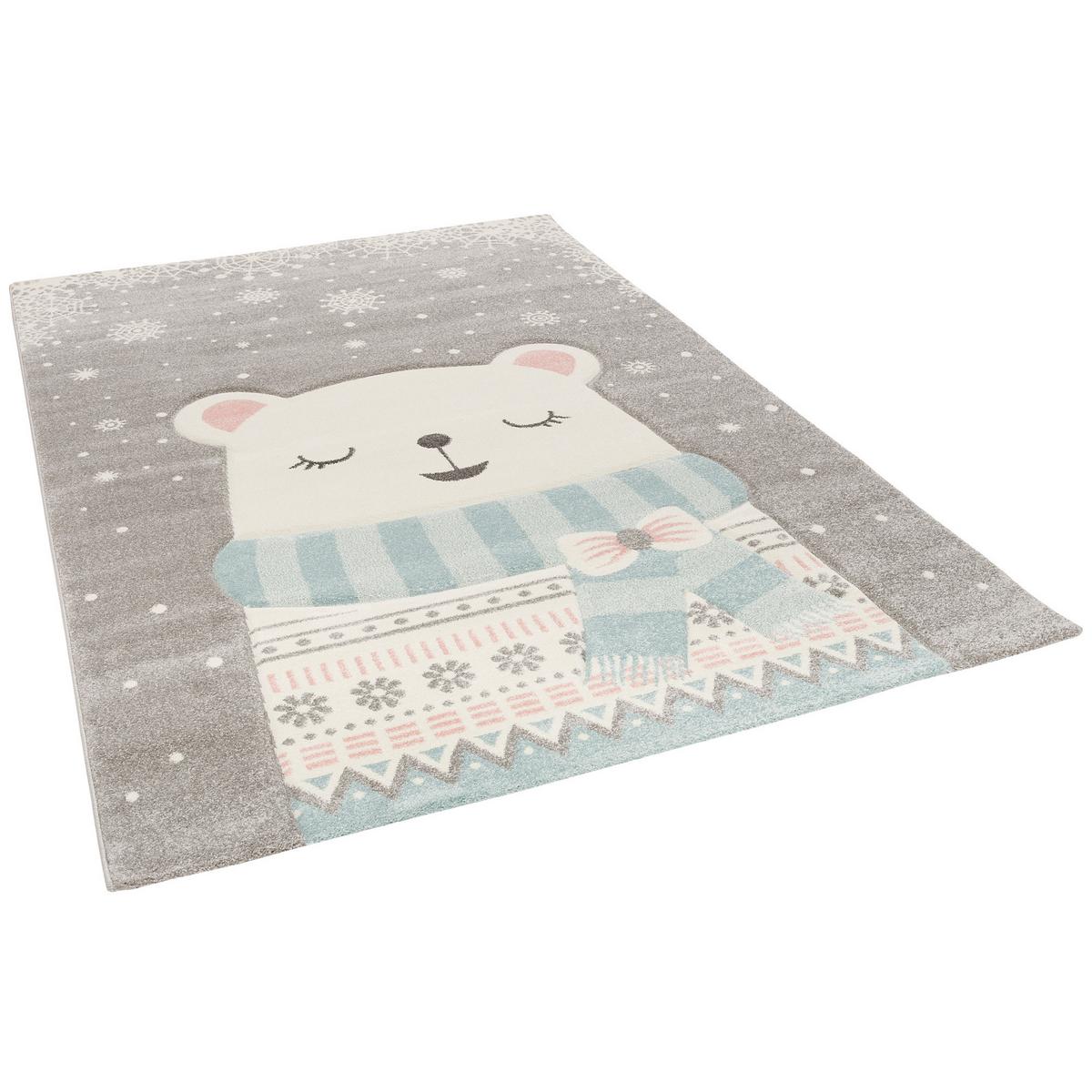 KINDER TEPPICH MAUI KIDS SCHNEE BÄR - Grau, Textil (120/170cm) - Pergamon