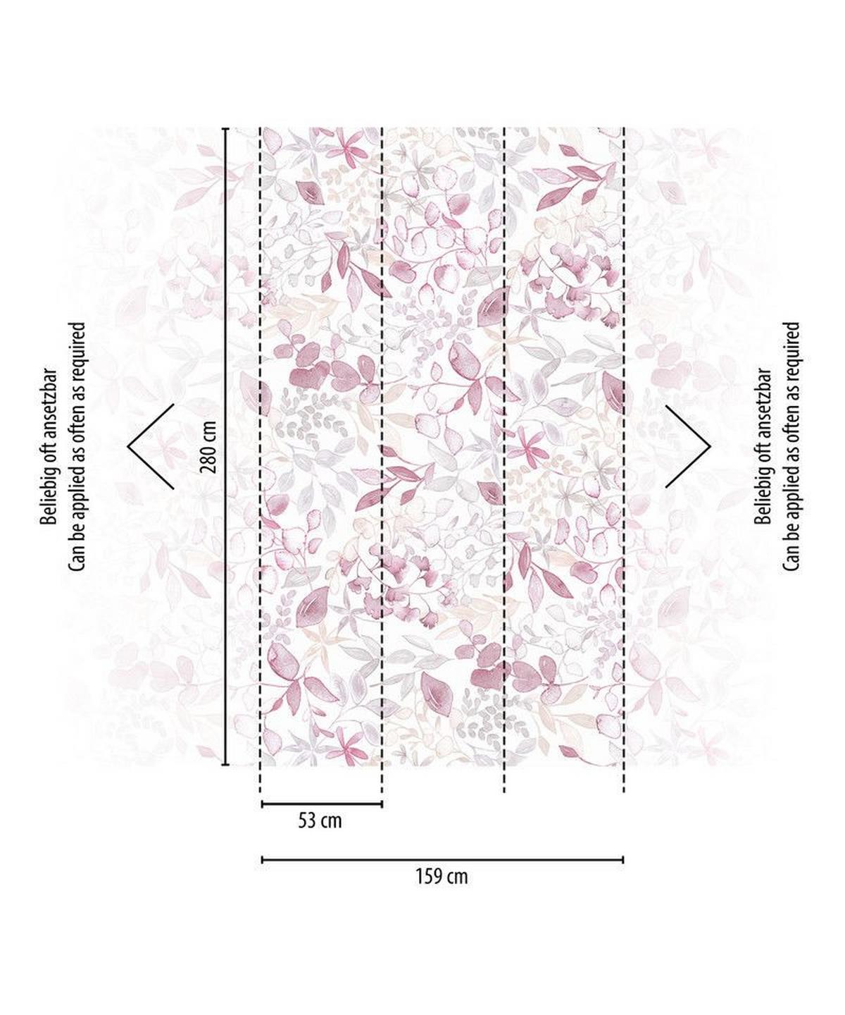 VLIESTAPETE Rosa 159/280 cm - Pink, Textil (159/1cm) - KUNSTLOFT