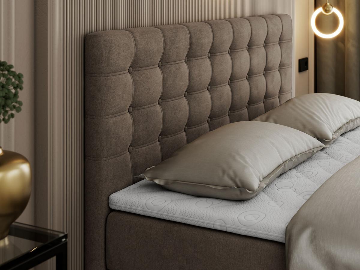 BOXBETT SUSAN 160/200 Braun Velvet - H4 - Braun, Holz/Textil (160/200cm) - MKS
