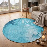 FLACHWEBTEPPICH Keitum 100x100 cm - Blau, Textil (100/100cm) - Sansibar SYLT