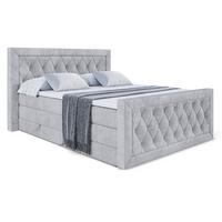 BOXSPRINGBETT NOEL-Z KING - 140 x 200 - H3/H4 - Hellgrau - Hellgrau, Holzwerkstoff (140/200cm) - ALTDECOR