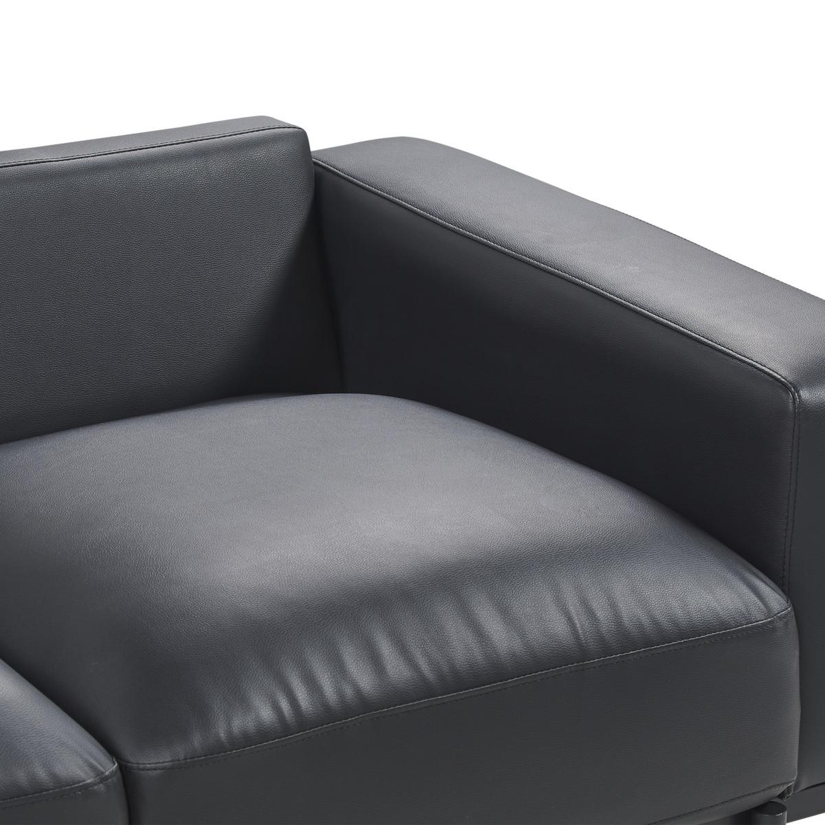 2-SITZER-SOFA Kunstleder schwarz Sovik - Schwarz, Kunststoff/Textil (156/72/87cm) - Beliani