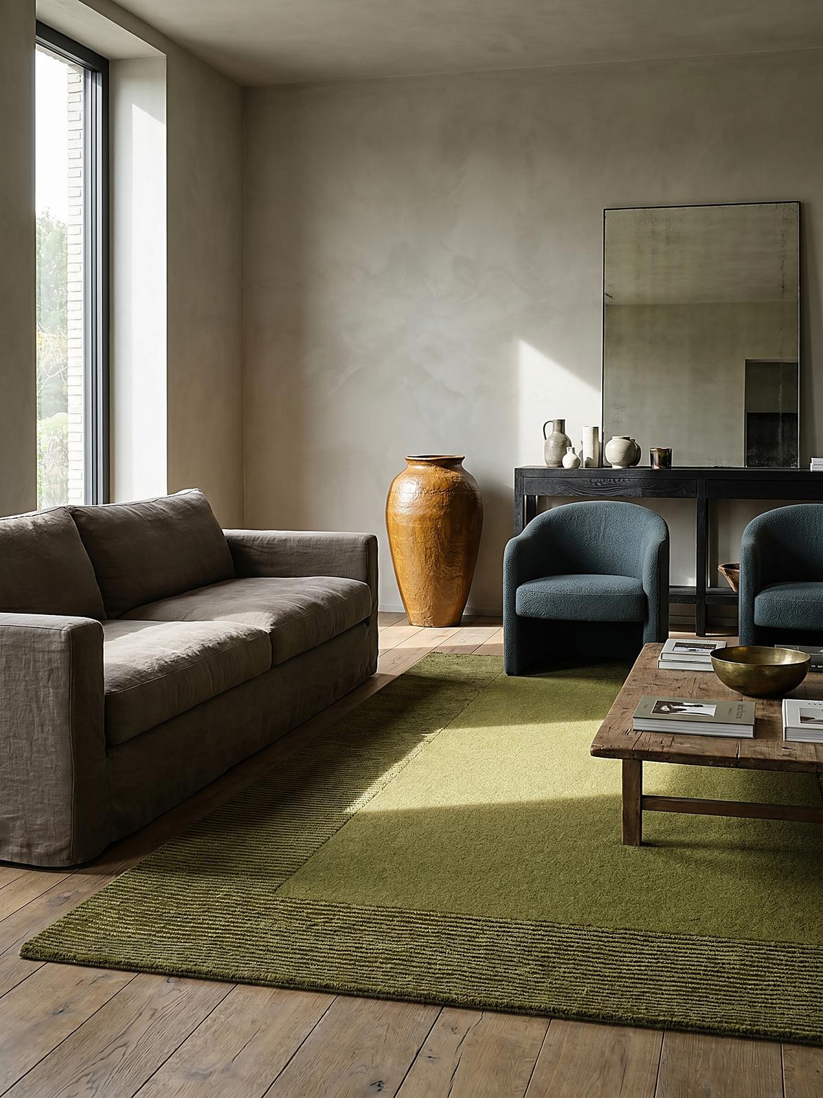 WOLLTEPPICH MOLE, einfarbig, Grün, 120 x 170 cm - Grün, Textil (170/120cm) - KADIMA DESIGN