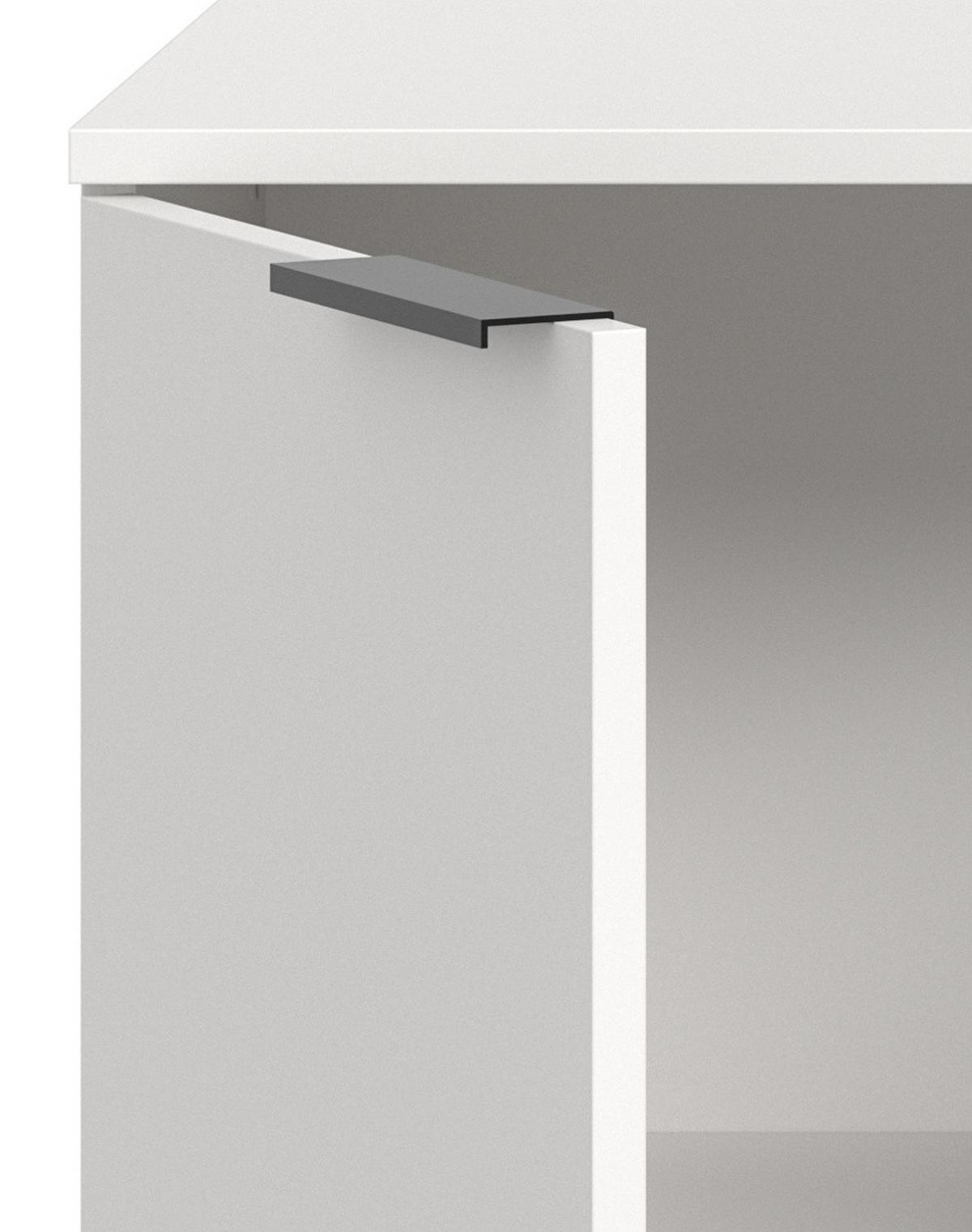 SIDEBOARD weiß 148 x 80 cm, Kommode mit viel Stauraum - Schwarz/Weiß, Holzwerkstoff/Kunststoff (148/80/35cm) - Inn.Furn