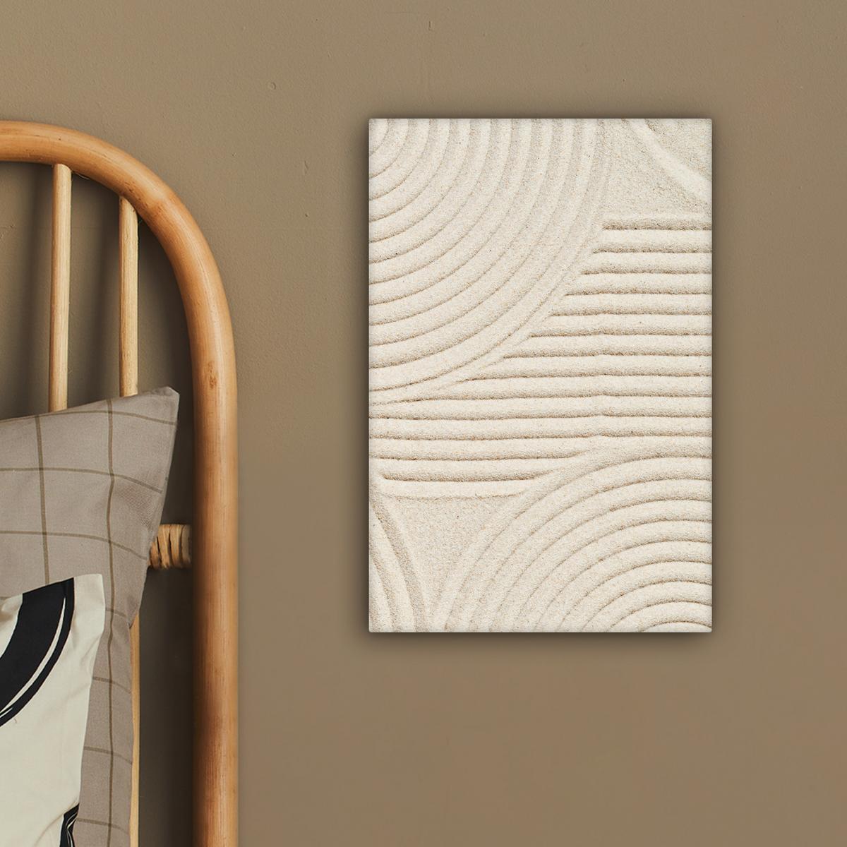 LEINWANDBILD Muster - Abstrakt - Weiß Deko Wohnzimmer 20x30 cm - Beige, Textil (20/30cm) - MuchoWow
