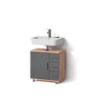 WASCHBECKENUNTERSCHRANK Eisak Goldkraft Eiche 60 x 60 cm - Honigeiche, Holzwerkstoff (60/60/33cm) - Livinity®