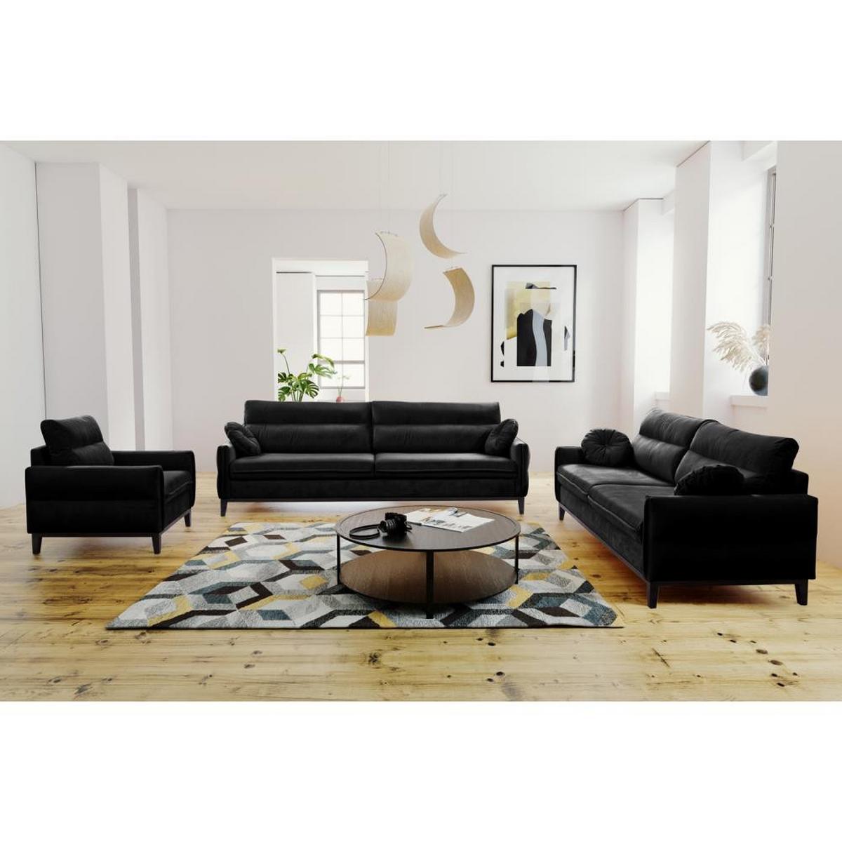 RELAXSESSEL Belweder Velours schwarz - Wengefarben/Schwarz, Holz/Textil (94/95/94cm) - Beautysofa