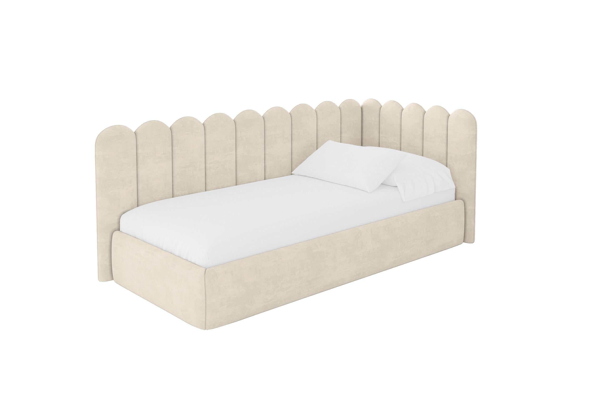 EINZELLBETT Jugendbett mit Bettkasten, Links - ARTY 100x200 Beige - Beige, Holzwerkstoff/Textil (100/200cm) - ALTDECOR