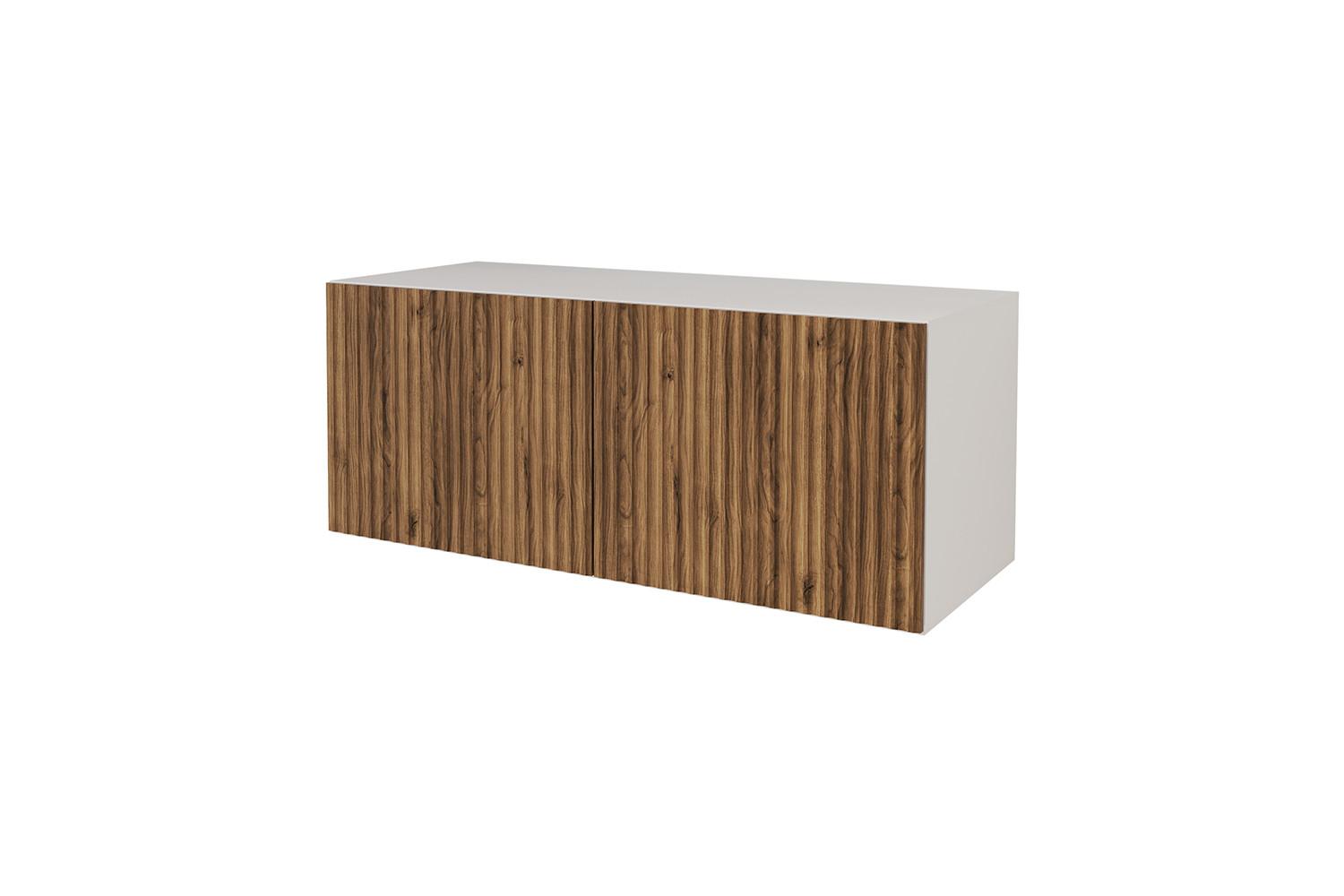 LOWBOARD NOA-2-W 100x40x40 cm - Weiß / Katania - Eiche Wotan, Holzwerkstoff (100/40/40cm) - ALTDECOR