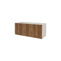 LOWBOARD NOA-2-W 100x40x40 cm - Weiß / Katania - Eiche Wotan, Holzwerkstoff (100/40/40cm) - ALTDECOR