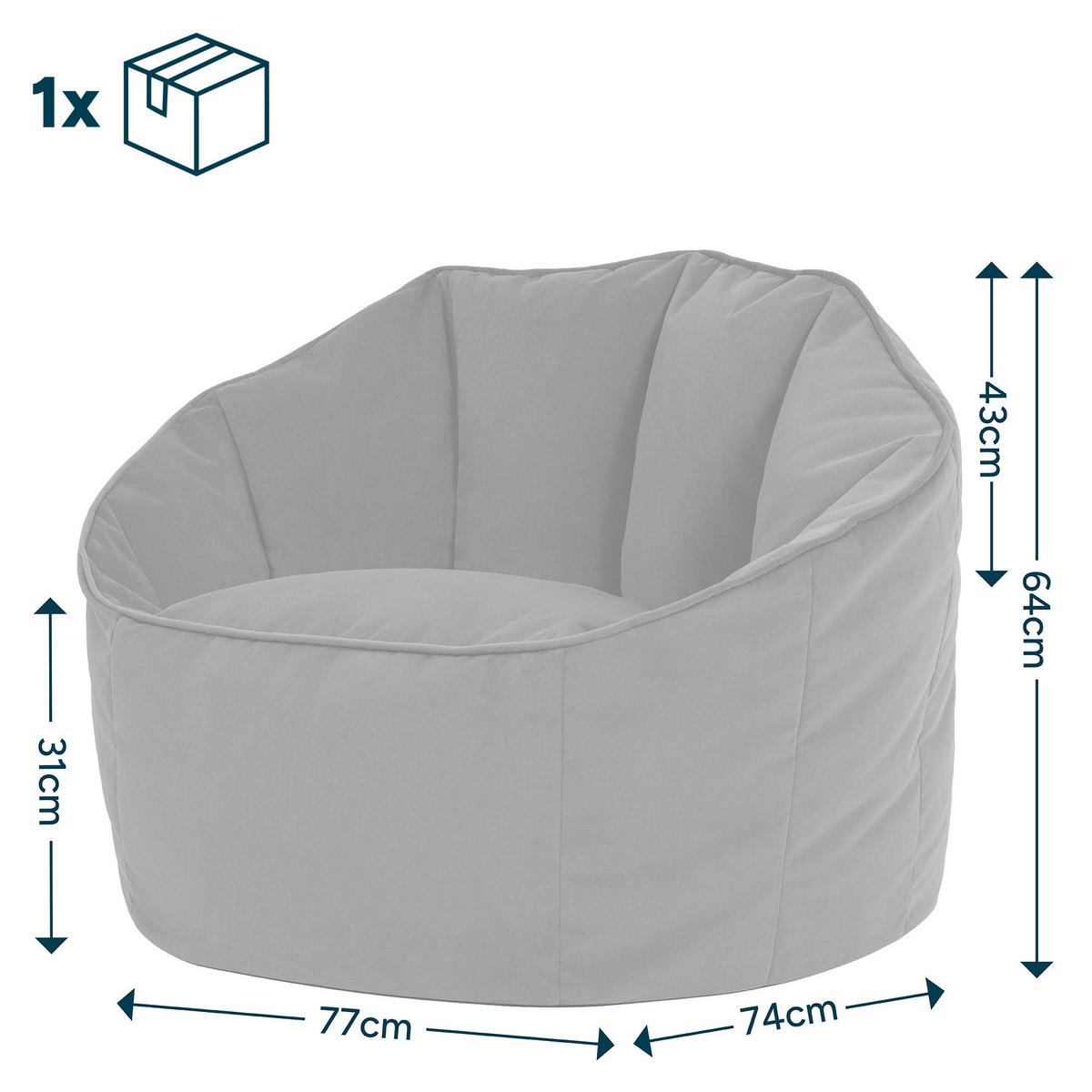 SITZSACK-SESSEL Sirena - Grau, Textil (77/64/74cm) - icon