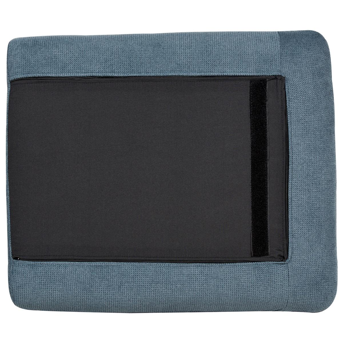 ECKSOFA 4-Sitzer Chenillegewebe Blau rechtsseitig Vinterbro - Blau/Schwarz, Textil (279/162cm) - Beliani