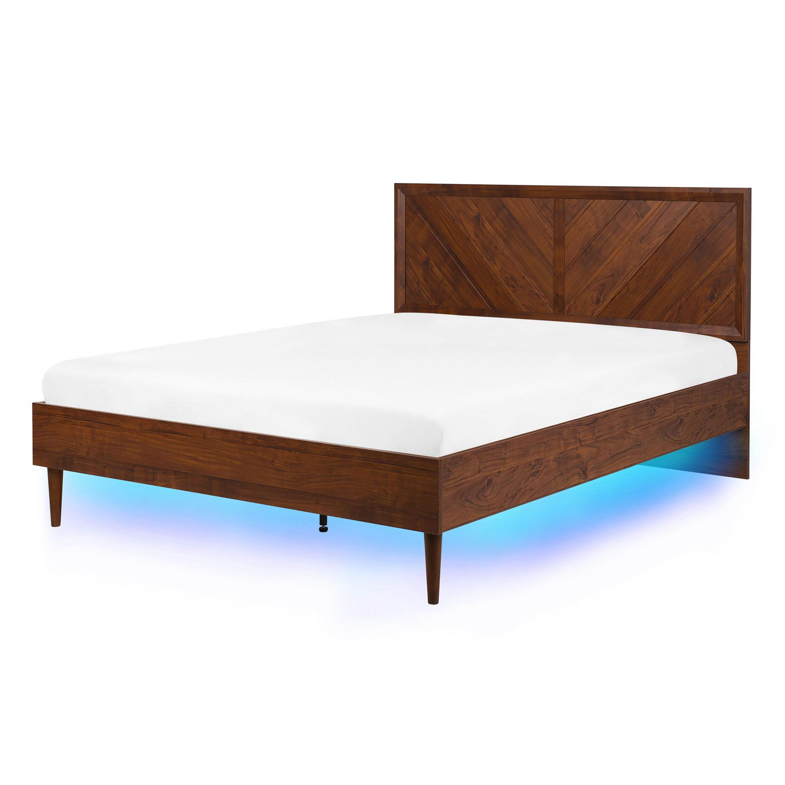 BETT 140/200cm Dunkler Holzfarbton Mialet - Dunkelbraun, Holzwerkstoff (140/200cm) - Beliani