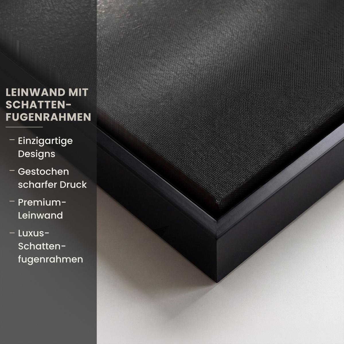 LEINWAND Bilder mit Rahmen - Frau - Schwarz - Gold - Gesicht - Lippen - 60x80 - Goldfarben, Textil (60/80cm) - MuchoWow