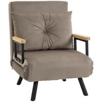 SCHLAFSESSEL - Hellbraun/Schwarz, Holz/Textil (73/81/63cm) - HOMCOM