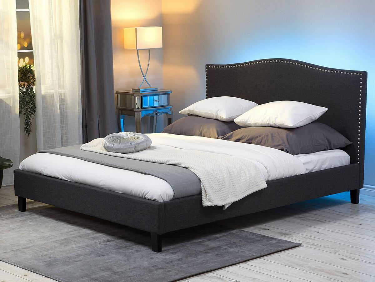 POLSTERBETT 180/200cm Dunkelgrau Montpellier - Dunkelgrau, Textil (180/200cm) - Beliani