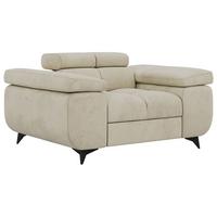 SESSEL NIDELLO - Beige Velvet - Beige/Schwarz, Textil/Metall (130/70/97cm) - MKS
