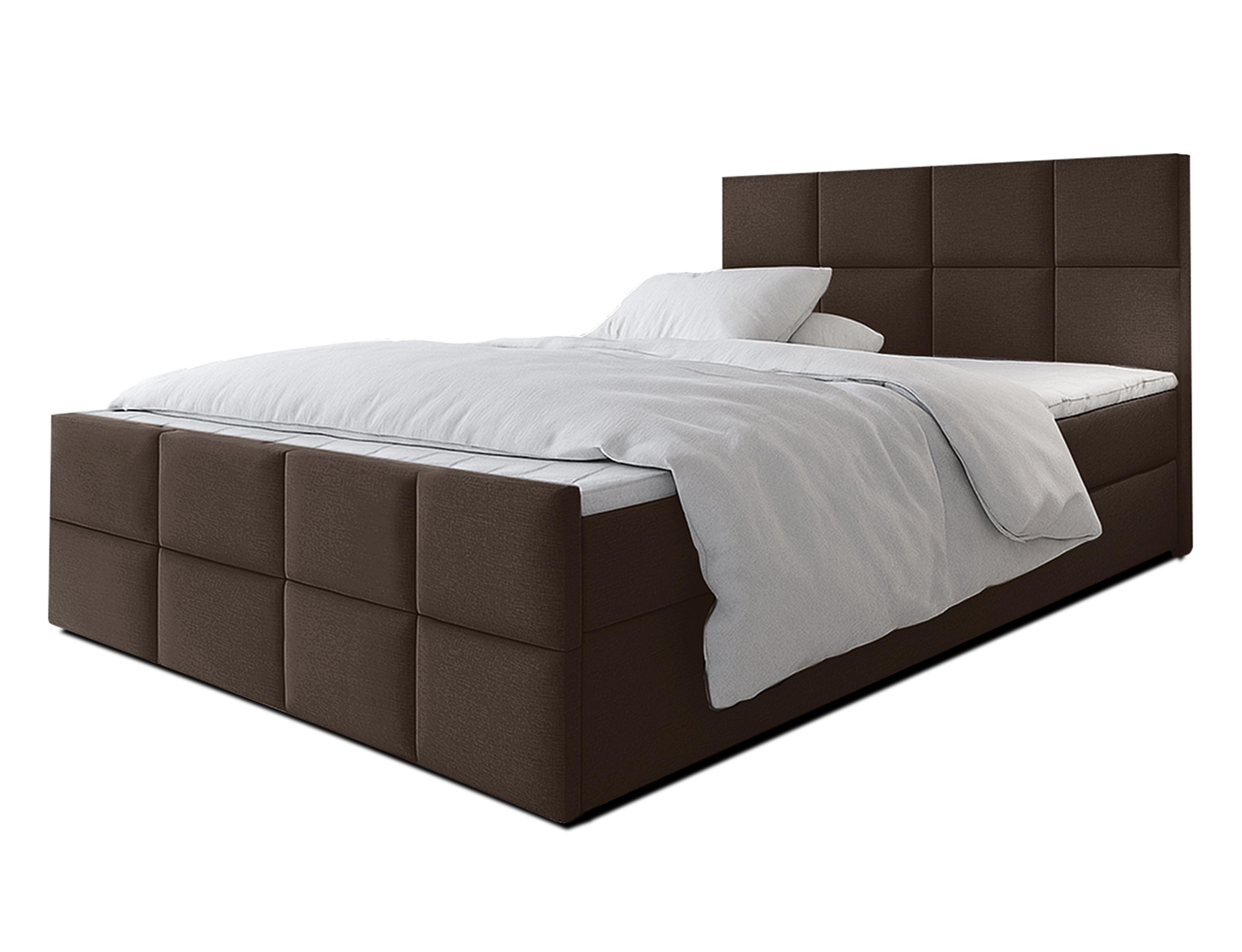 BOXBETT ALEYNA 160x200 cm mit Bettkasten und Matratze - Braun + TOPPER - Schwarz/Braun, Holz/Holzwerkstoff (160/200cm) - AX Living