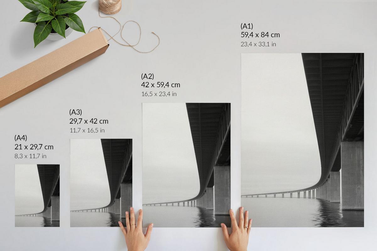 POSTER - 29x42 cm - Sample - Brücke und Wasser - Grau, Textil (29/42/0.1cm) - TULUP