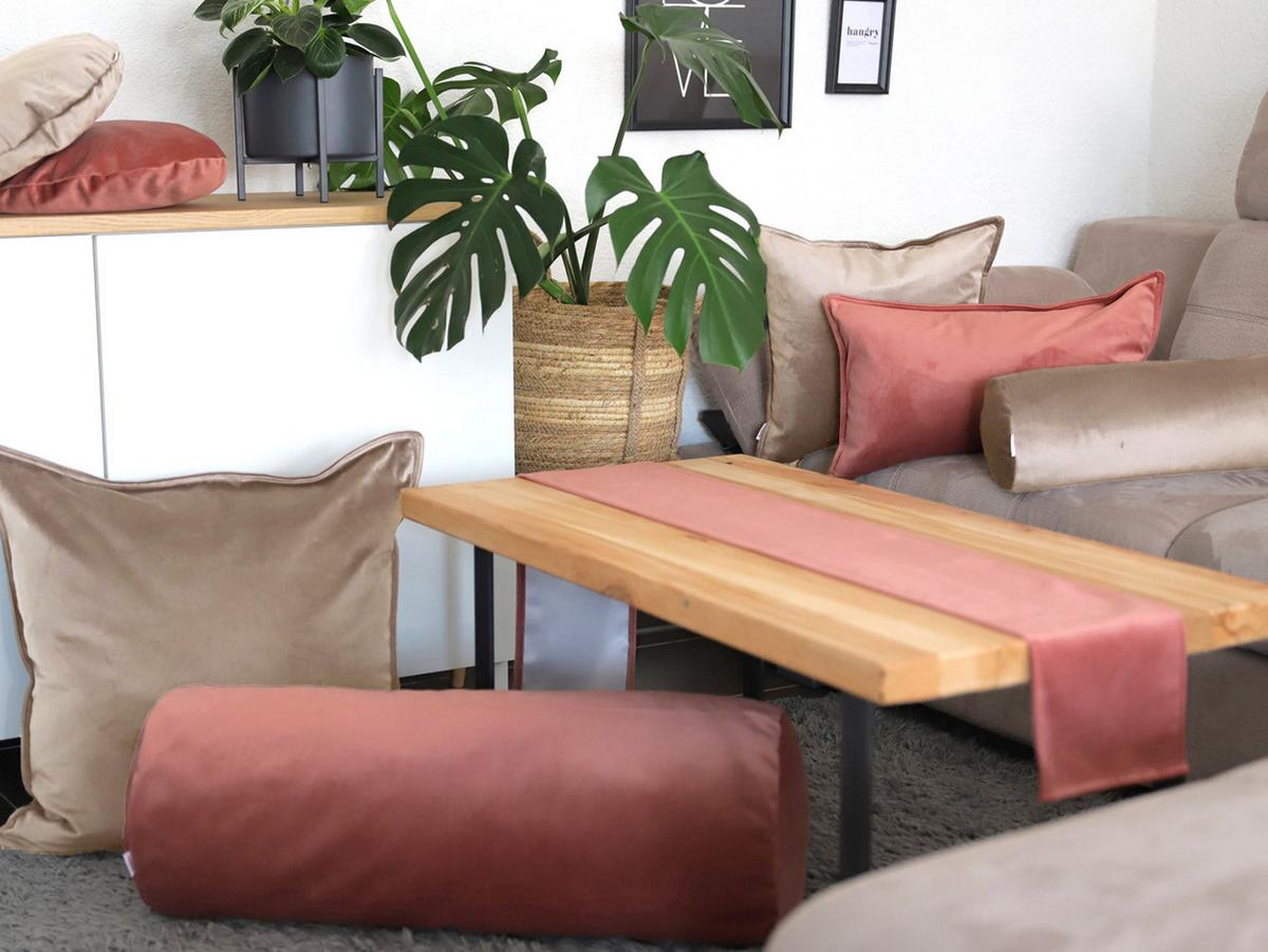 NACKENROLLENHÜLLE Samt&Sonders altrosa 40/15 cm - Altrosa, Textil (15/40cm) - beties Heimtextil