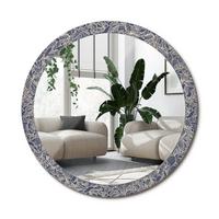 SPIEGEL Rund Ø 100 cm mit Aufdruck - Dunkelblau, Glas (100/100/0.4cm) - Wallfluent