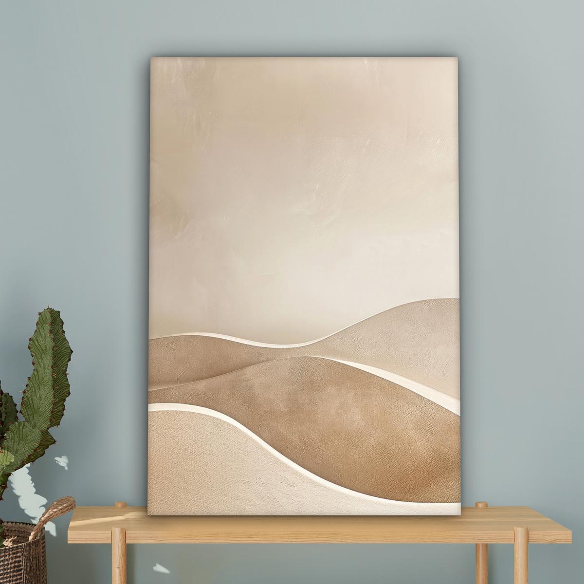 LEINWANDBILD Beige - Natur - Abstrakt - Modern Wanddeko 40x60 cm - Beige, Textil (40/60cm) - MuchoWow