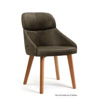 ESSZIMMERSTUHL (8er-Set) Dasya 52x82x63 Eiche geölt/Khaki - Dunkelgrün/Eichefarben, Kunststoff (63/82/52cm) - 58aufmkessel
