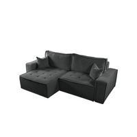 ECKSOFA Schlafsofa Flosi In Raven - Anthrazit, Holzwerkstoff/Textil (248/140cm) - Fun Möbel
