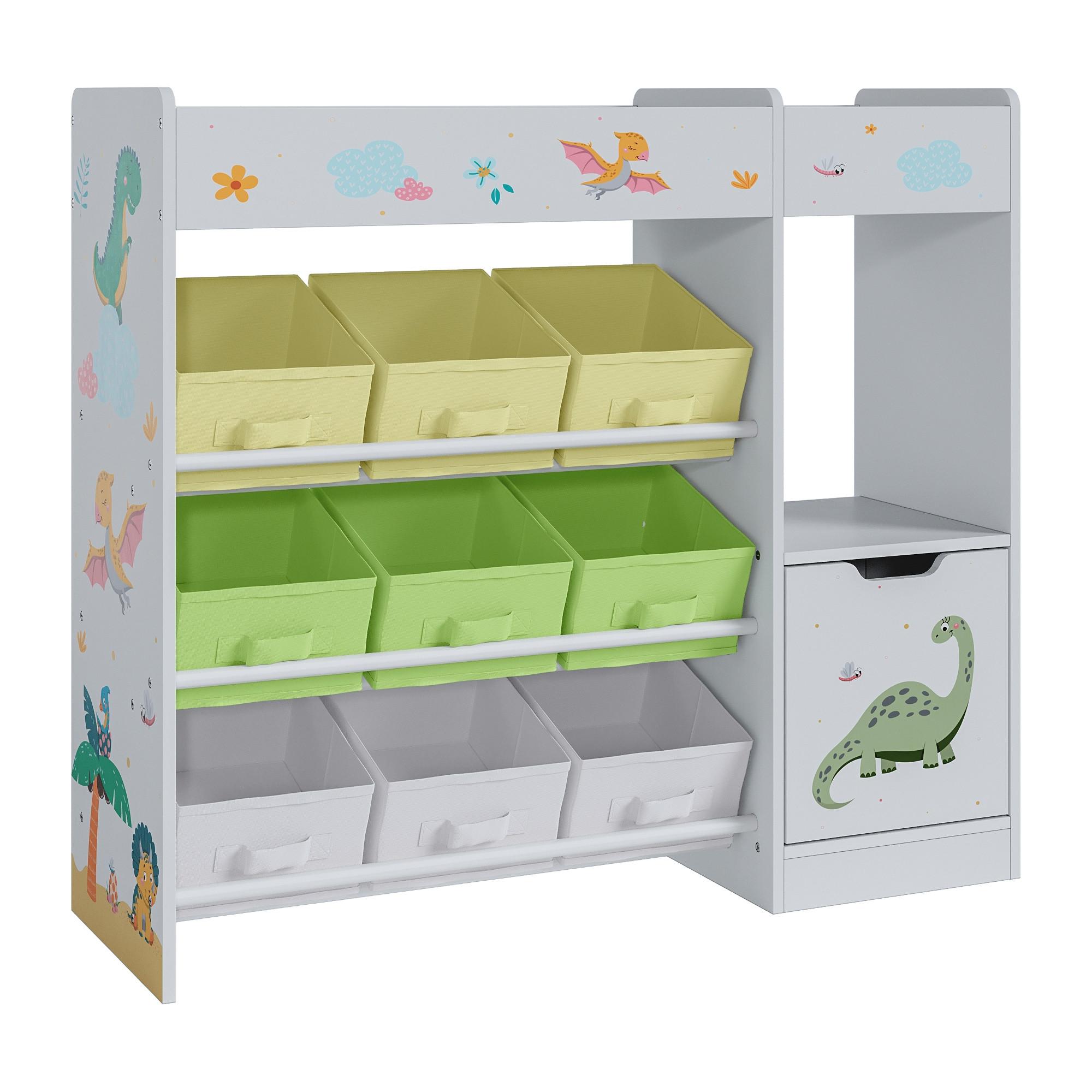 KINDERREGAL Søndreland - Gelb/Weiß, Holzwerkstoff (90/80/29.5cm) - [en.casa]
