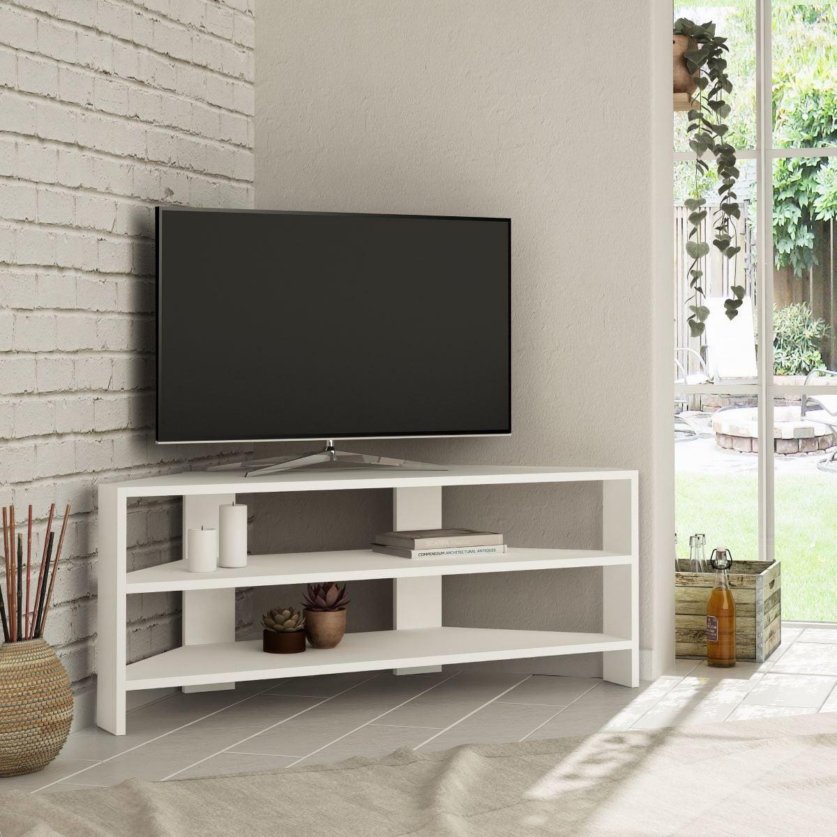 TV-MÖBEL thalescorner weiss - Weiß, Holzwerkstoff (36/45/12.5cm) - Calicosy