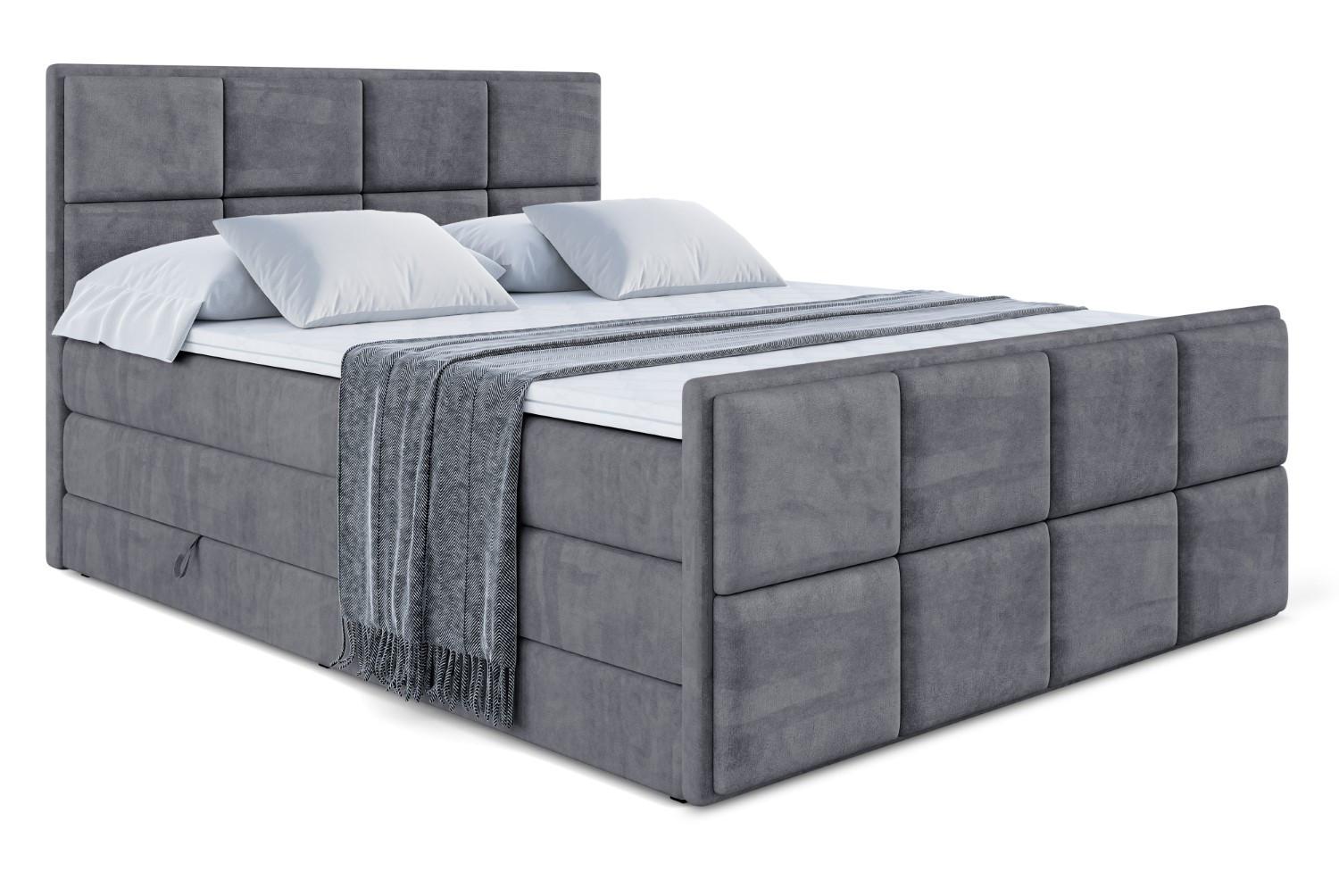 BOXSPRINGBETT NOVA-Z KING - 200 x 200 - H3/H4 - Dunkelgrau - Dunkelgrau, Holzwerkstoff (200/200cm) - ALTDECOR