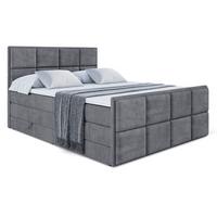 BOXSPRINGBETT NOVA-Z KING - 200 x 200 - H3/H4 - Dunkelgrau - Dunkelgrau, Holzwerkstoff (200/200cm) - ALTDECOR