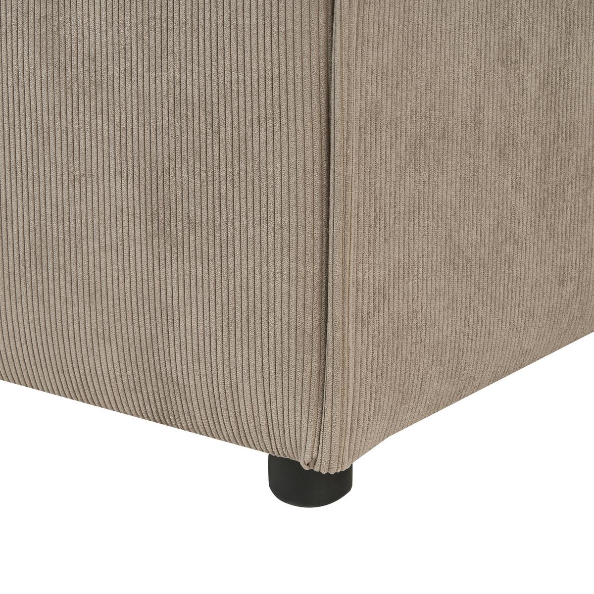 OTTOMANE Cord Hellbraun Ardal - Hellbraun, Textil (86/45/86cm) - Beliani