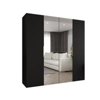 DREHTÜRENSCHRANK 202/200/52 4-türig - Goldfarben/Schwarz, Holz (200/202/52cm) - MÖBEL KRYSPOL