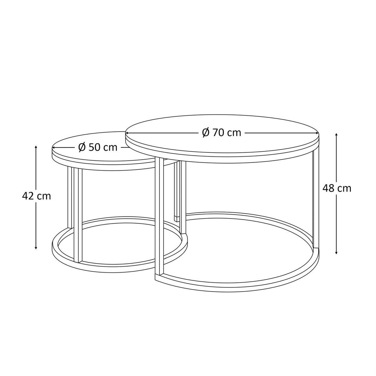 COUCHTISCH CIRI MIX SLIM 2-in-1 - Braun, Holzwerkstoff (70/70/48cm) - Lookway