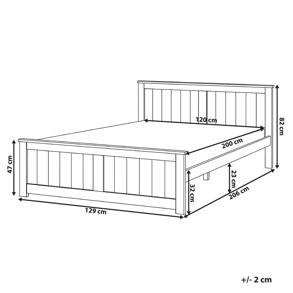BETT mit Lattenrost 120/200 Kiefernholz Weiß Sabran - Weiß, Holz (120/200cm) - Beliani