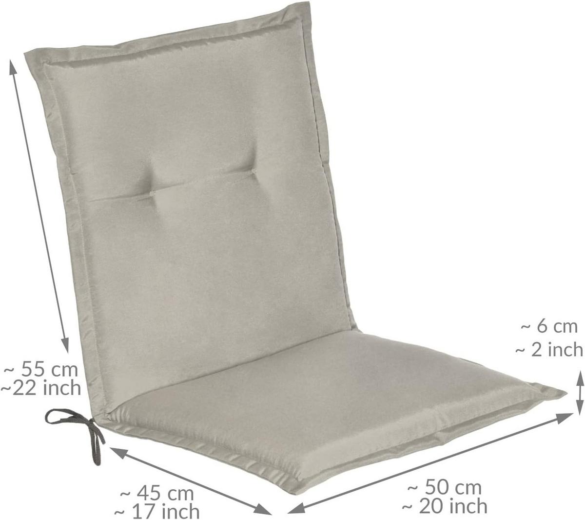 NIEDERLEHNERAUFLAGE Loft NL 100x50x6cm Hellgrau (8tlg) - Hellgrau, Textil (50/6/100cm) - Beautissu 