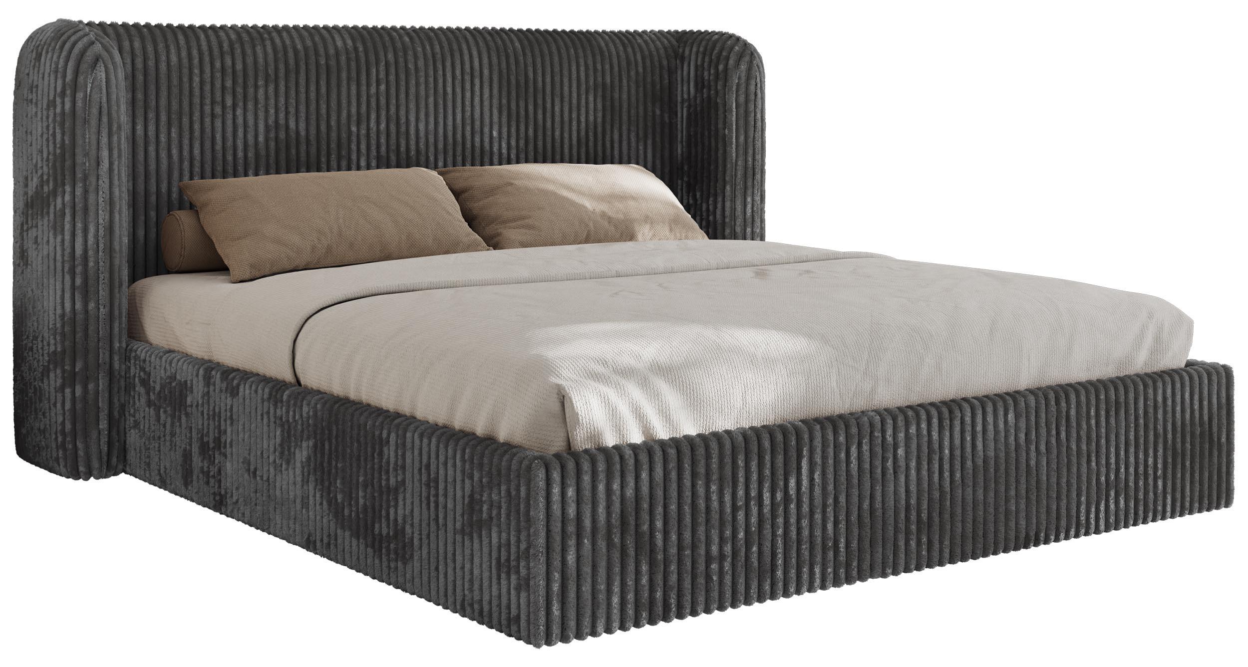 POLSTERBETT EMORA CLASSIC 140/200 - Grau Cord - ohne Matratze - Grau, Textil (140/200cm) - MKS